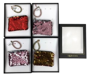 Collection Of Neiman Marcus Sequin Make-Up Bags & Swarovski Crystal Bracelets - #S16-4