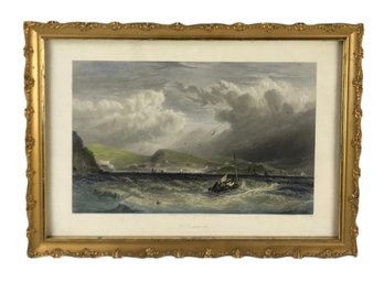 1870 Hand Colored Engraving, 'Off Teignmouth' By Arthur Willmore - #R2