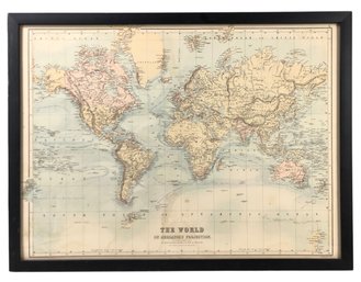 19th Century The World On Mercator's Projection By J. Bartholomew - #A3