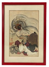 Hokuto Tamamura (1893 - 1951) Japanese Woodblock Print, The Spirit Of The Wine - #A2