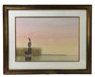 St. Simons Island Salt Marsh Landscape Watercolor Painting By Paul Patterson - #S13-F
