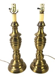 Pair Of Gold-Tone Metal Table Lamps, WORKS - #S15-4