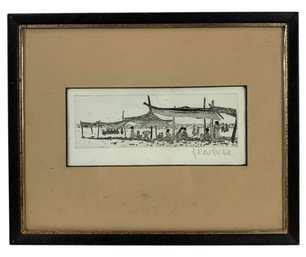 Puerto Vallarta Landscape Etching, Signed - #C3