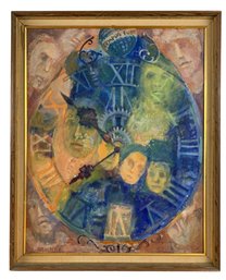 Ruth Brunstetter (American 1926-2010) Signed Surrealist Oil On Canvas Painting - #SW-5