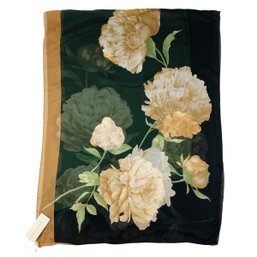 Valentino Peony Silk Scarf, Made In Italy (NEW WITH TAGS) - #S19-3