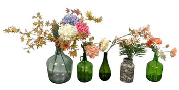 Collection Of Assorted Vases & Artificial Flowers - #W1