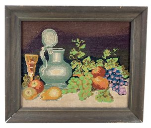 Vintage Still Life Framed Needlepoint - #A2