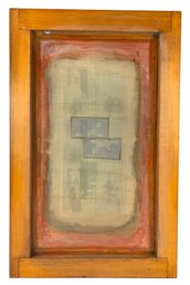 Vintage Mid-Century Poodle Scene Silk Panel, Wood Framed - #SW-10