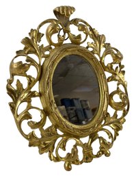 Vintage Brass Wall Mirror With Easel Stand - #S12-4