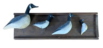 Vintage Hand Painted Carved Wood Canadian Geese Decoys - #S16-4