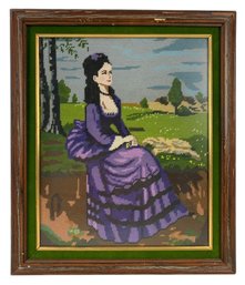 Lady In Violet By Szinyei Merse Pl Framed Needlepoint - #A3