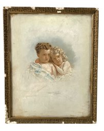 19th Century Children's Portrait Gouache Painting, Signed Sarony - #R2