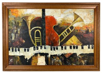 Abstract Musical Instrument Oil Painting On Canvas - #SW-6