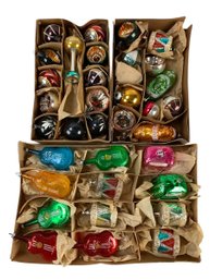 Vintage Mercury Glass Christmas Tree Ornaments - #S16-2