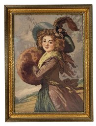 Madame Mol-Raymond Vintage Framed Needlepoint - #A8