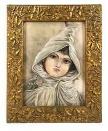 Portrait Of A Young Child Oil On Board Painting - #A1