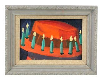 Surrealist Oil On Board Painting - #C3