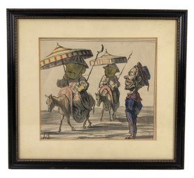 En Chine Series Color Lithograph By Honor Daumier, 'What Strange Warriors' - #A4