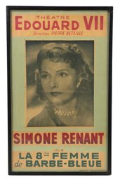 The 8th Wife Of Bluebeard French Movie Poster, Aussel Printing House, Paris, 1949 - #R3