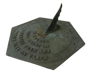 Vintage Metal Sundial 'One Is Nearer God's Heart In A Garden' - #S7-3
