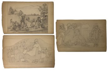 1930s Pencil Illustrations By Anne Neumark (American, 1906-) - #S1-4