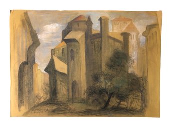 1989 Urban Landscape Pastel On Paper, Anne Neumark (American, 1906-) - #S11-1