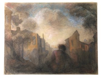 1988 Urban Figurative Pastel On Paper, Anne Neumark (American, 1906-) - #S11-1