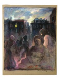 1983 Urban Figurative Pastel On Paper, Anne Neumark (American, 1906-) - #S11-1