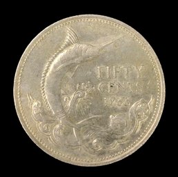 1966 Bahama Islands Fifty Cents Silver Coin - #JC-B9