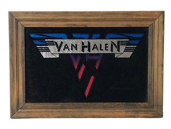 Vintage Framed Van Halen Logo Glass Sign - #C3