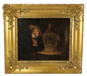 'Blackbird And His Tutor' Oil On Canvas, Signed Alex Fraser (Scotland, 1786-1865) - #RBW-W