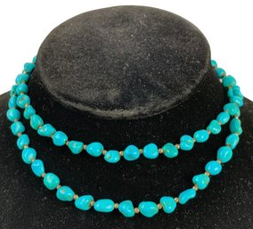 Sterling Silver Turquoise Nugget Necklace - #JC-B