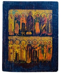 Russian Icons, 2 Registers Wood Plaque - #BR-5