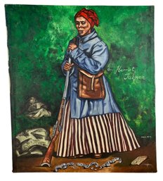Jamaal Pete (American, 20th Century) Signed Harriet Tubman Portrait Oil On Canvas Painting - #SC