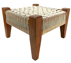 Mid-Century Modern Danish Corded Foot Stool - #S3-1