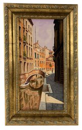 VENEZIA Landscape Oil On Board Painting, Signed Vittorini With COA - #S17-1