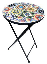 Outdoor Mosaic Plant Stand / Side Table - #FF