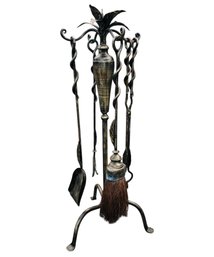 Floral Topped 5-Piece Fireplace Tool Set - #FF