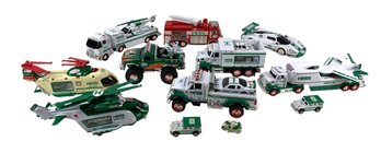 Collection Of Toy Hess Trucks, Helicopters & Race Car - #S2-4