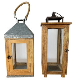 Allen & Roth Natural Metal Pillar Candle Lantern & Rustic Metal Pillar Candle Lantern - #S1-5