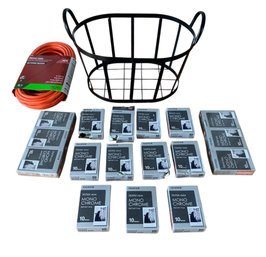 Fuji Film Instax Mini Mono Chrome Film, Ace 50-Foot Power Cord (NEW) & Metal Basket - #S9-1