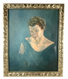 Mid-Century Portrait Study Of A Woman Oil On Canvas Painting - #BT