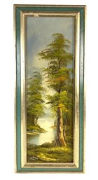 'Spring' Lakeside Wooded Landscape Oil On Canvas Painting, Signed Irene Cafieri - #S13-F
