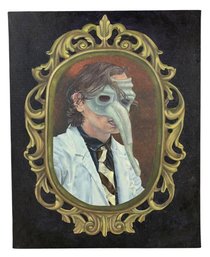 Plague Doctor Illustration On Canvas, Signed Nicole Molinari (American, 20th/21st C.) - #RBW-W