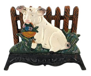 Cast Iron Farmhouse Pig Napkin Holder / Letter Rack - #FS-4