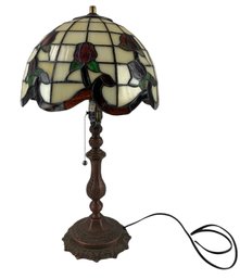 Meyda Tiffany Style Roseborder Stained Glass Table Lamp - #W1