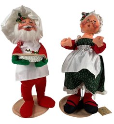 Vintage Mr. And Mrs. Santa Claus Annalee Dolls (NEW) - #S13-4