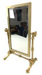 Antique Brass Beveled Glass Tabletop Shaving Mirror - #S10-2