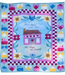 'In A House With Love All Things Are Possible' Quilted Throw Blanket (4'X5') - #GR