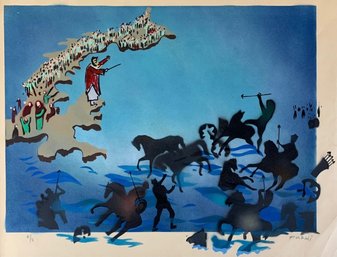 Josef Farhi (Israel, 1933-1997) Signed Original Lithograph, 'Exodus' - #S11-4L